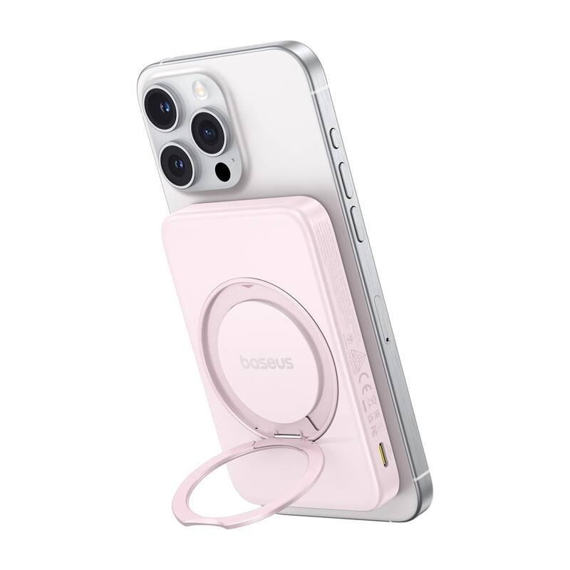 Baseus powerbank with stand PicoGo Qi2 5000mAh 20W (pink)