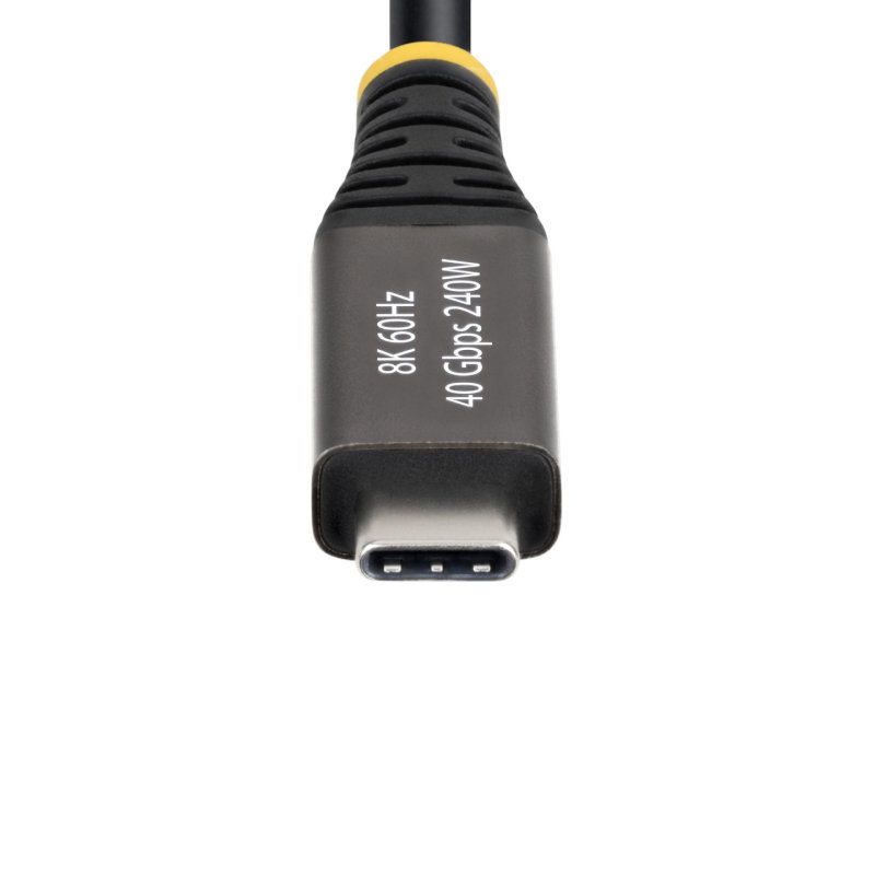 StarTech.com Câble USB4 Actif de 2m, 40 Gbps, 240 W PD, 8K 60 Hz/4K 240 Hz DP2.1 DP40, Gaine en TPE, Câble USB-C