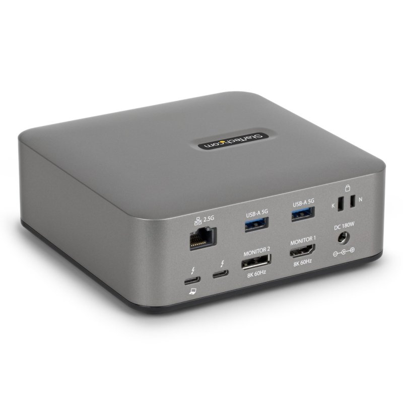 StarTech.com Thunderbolt 5 Docking Station, DP / HDMI, Triple Monitor Dock up to 4K 144Hz or Dual 8K 60Hz, 5x USB