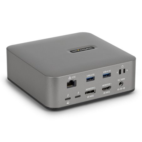StarTech.com Thunderbolt 5 Docking Station, DP / HDMI, Triple Monitor Dock up to 4K 144Hz or Dual 8K 60Hz, 5x USB