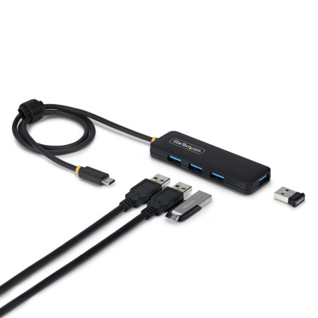 StarTech.com 4-Port USB-C Hub, 5Gbps, Bus Powered, USB-C to 4x USB-A Mini Hub, Extra Long 2ft/61cm Host Cable, PCR