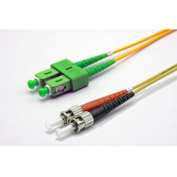 2m SC-APC/ST-UPC G652D OS2 2.0mm LS0H yellow zip cord