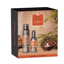 Tesori D'Oriente Fior Di Loto Lotos Set Deodorant And Perfume In A Decorative Box