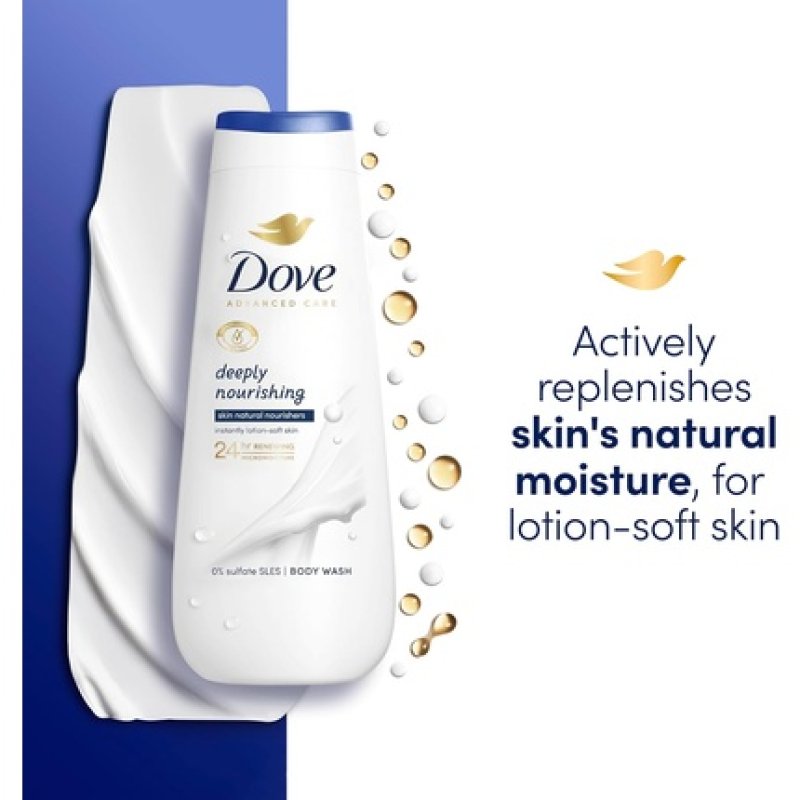 Dove Advanced Care Deeply Nourishing Body Wash with Skin Natural