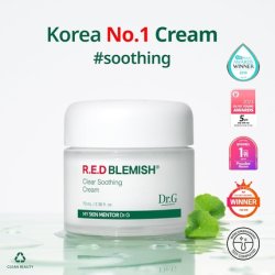 Dr.G Red Blemish Clear Soothing Cream 70ml - Moisturizing Recovery Cream for Sensitive Acne-Prone Skin