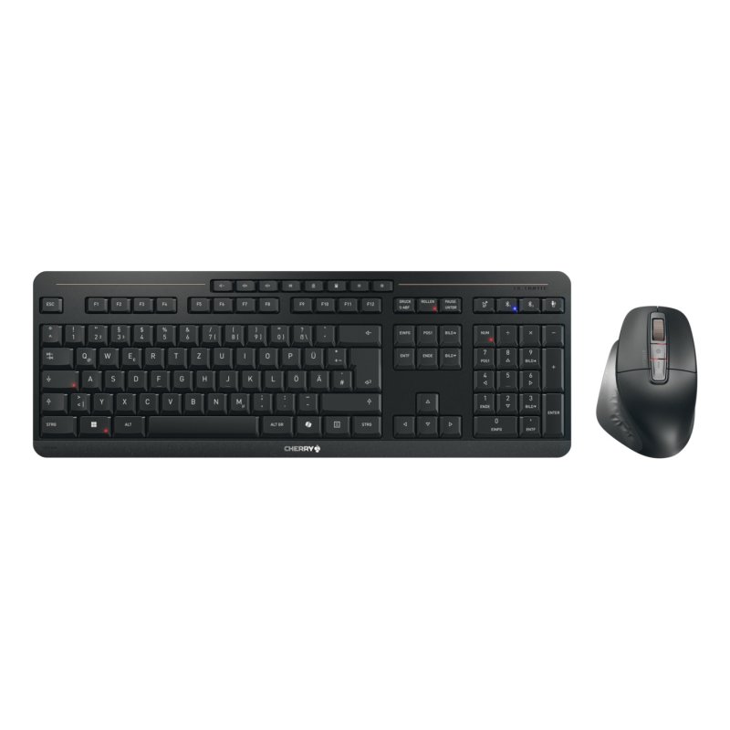 Cherry Stream Desktop Ultimate, Kabelloses Tastaturset 2x Bluetooth®-5.2-Kanäle, 2,4-GHz-Funk und USB, Ergonomische
