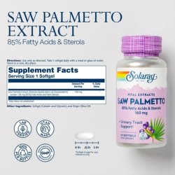 SOLARAY Saw Palmetto Extract Prostate Health and Urinary Tract Support 60 Softgels