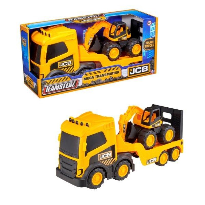 Teamsterz - JCB Tough Trucks Mega Transporter With 7 inch Excavator