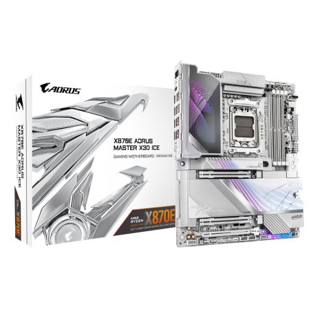 GIGABYTE X870E AORUS MASTER X3D ICE Carte Mère – Prend en charge les processeurs AMD Ryzen 9000, VRM numérique