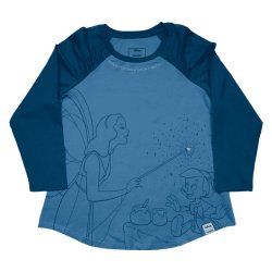 Pinocchio by Loungefly Tee T-Shirt Unisex Blue Fairy Shirred Raglan Size XXL