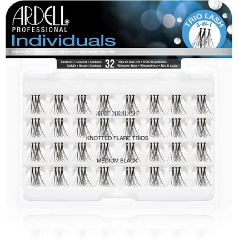 Ardell False Eyelashes Knotted Flare Trios Medium Black