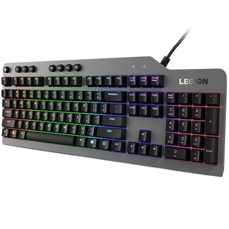 Lenovo Legion K500 clavier Gaming USB QWERTY Anglais américain Noir, Gris