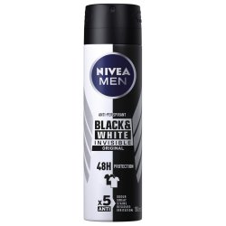 NIVEA MEN Invisible for Black & White Original Deodorant 0% Alcohol Aerosol Spray 150ml