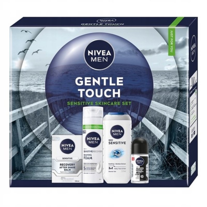 Nivea Men Gentle Skin Touch Sensitive Recovery Set 200ml Shaving Foam 100ml After Shave Balm 250ml 3in1 Shower Gel 50ml