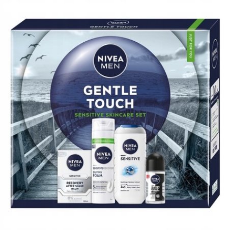 Nivea Men Gentle Skin Touch Sensitive Recovery Set 200ml Shaving Foam 100ml After Shave Balm 250ml 3in1 Shower Gel 50ml