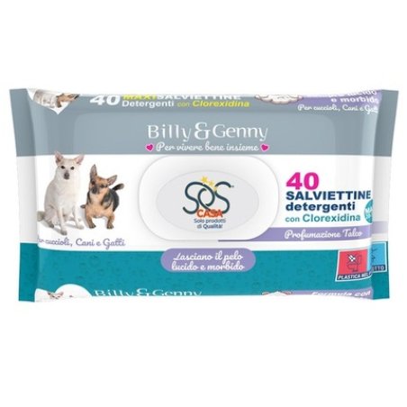 Billy E Genny Scented Wipes for Animals 40pcs - Talc