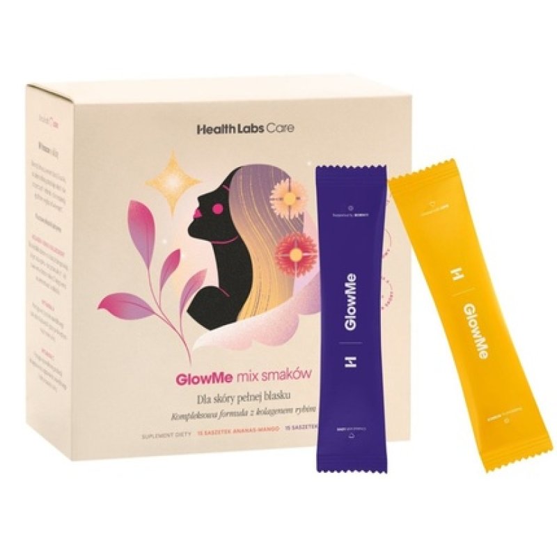 Healthlabs Glowme Dietary Supplement 15x Pineapplemango 15x Raspberry 30 Sachets