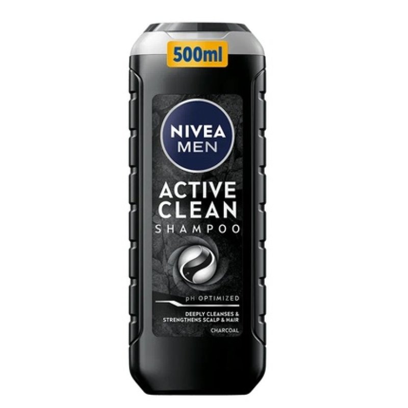 Nivea Men Active Clean Refreshing Shampoo With Active Charcoal 500ml