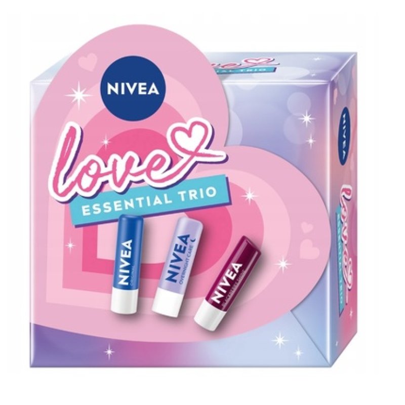 Nivea Love Essential Trio Lip Balms Original Overnight Care Blackberry Shine 3x48g