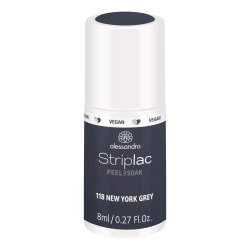 alessandro Striplac Peel or Soak Nail Polish Long Lasting Wear Quick Drying Time Vegan Cruelty Free 0.27oz New York Grey