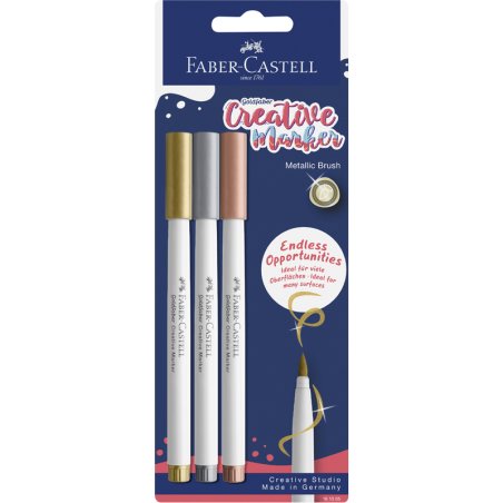 Faber-Castell - Creative Marker Gofa B - Gold, Silver, Copper - 3 pcs (161005)