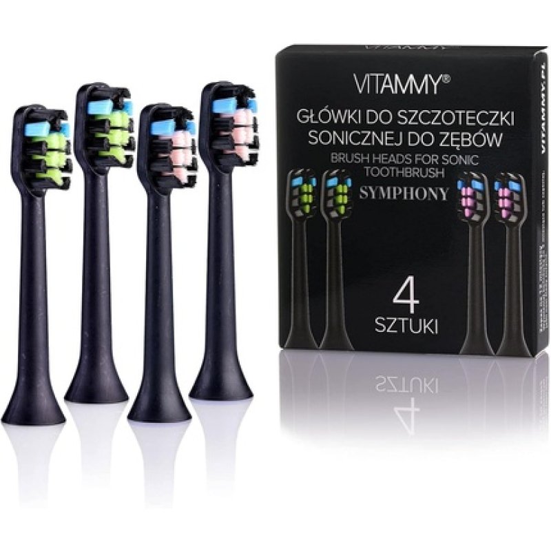Symphony Toothbrush Tips Black - Pack of 4