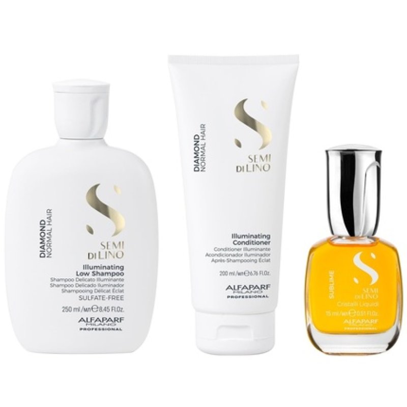 Alfaparf Milano Semi Di Lino Diamond Gift Set for All Hair Types - Sulfate Free