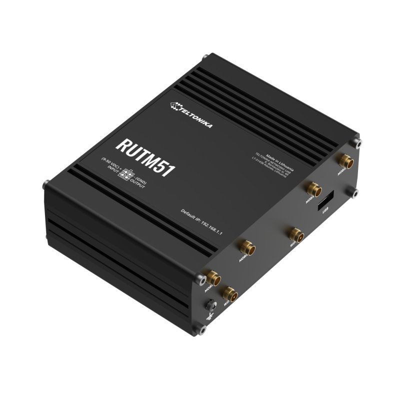 Teltonika · Router· RUTM51· Industrial 5G - Router wireless router Gigabit Ethernet Dual-band (2.4 GHz / 5 GHz) Black