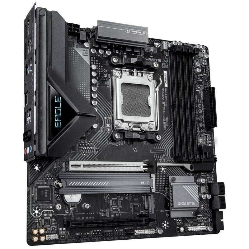 GIGABYTE B850M EAGLE WIFI6E Motherboard - AMD Ryzen 9000 Series CPUs, 8 2 2 Phases Digital VRM, up to 8200MHz DDR5