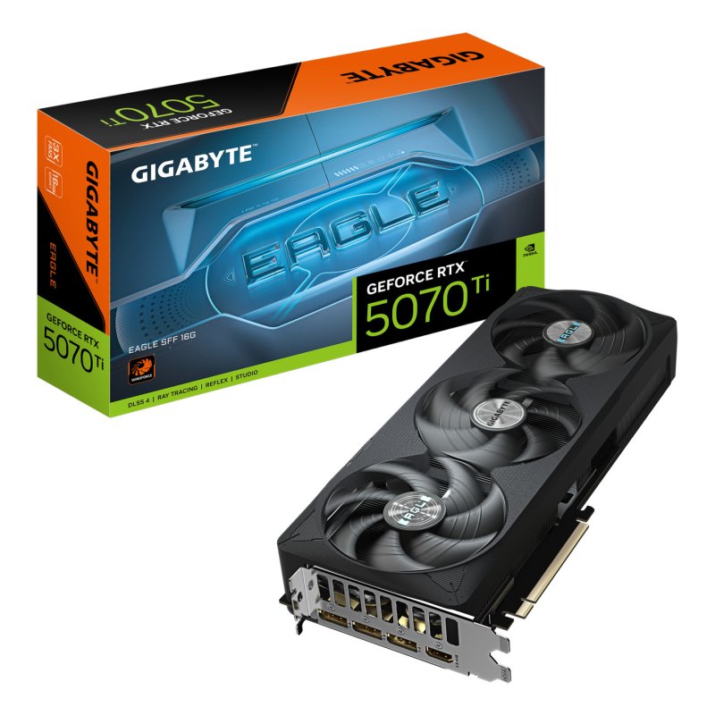 GIGABYTE GeForce RTX 5070 Ti EAGLE SFF 16G Graphics Card - 16GB GDDR7, 256bit, PCI-E 5.0, 2452MHz Core Clock, 3 x DP