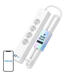 Meross MSP844(EU) smart fast charging power strip, 4 outlets 2x USB-A 2x USB-C (Matter)
