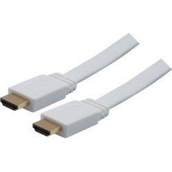 High Speed HDMI cord flat White- 1 m