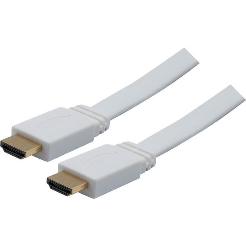 High Speed HDMI cord flat White- 1 m