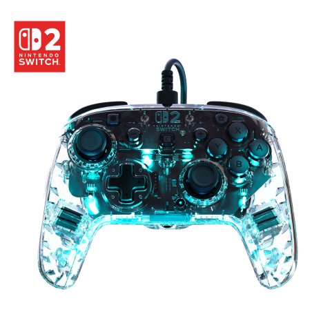 Turtle Beach Manette de gaming RGB filaire Afterglow – Transparente pour Nintendo Switch 2