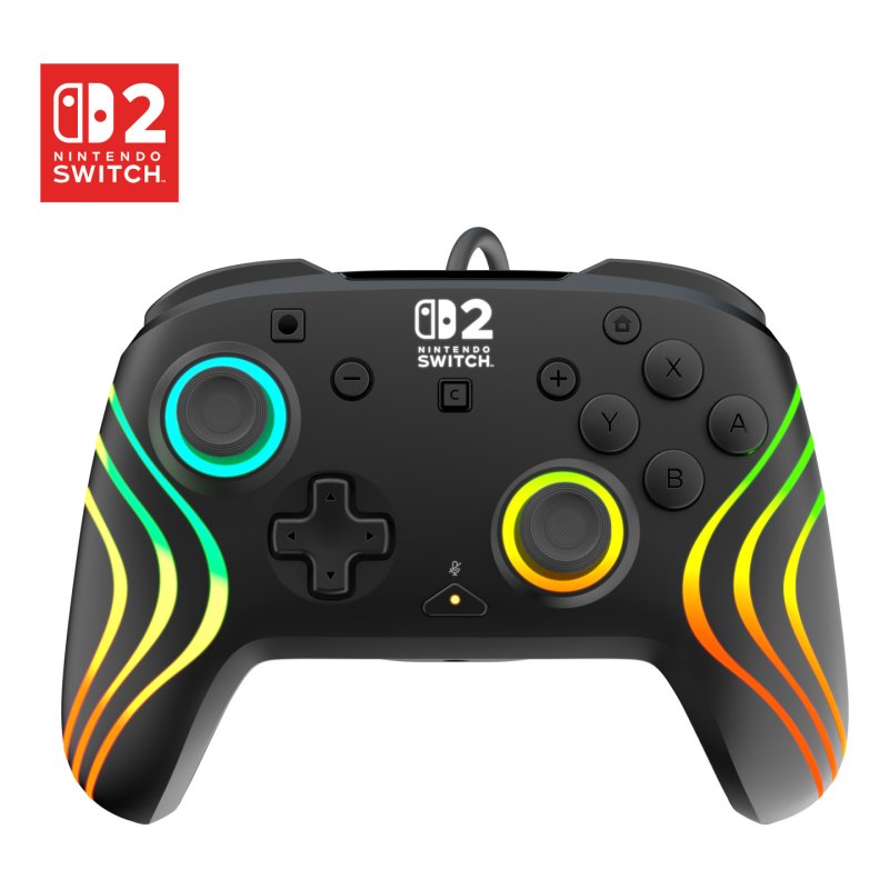 Turtle Beach Manette de gaming RGB filaire Afterglow Wave – Noir pour Nintendo Switch 2