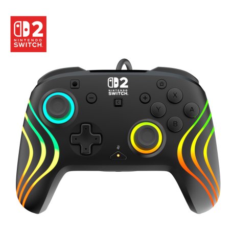 Turtle Beach - Manette filaire audio Afterglow Deluxe noire pour Nintendo Switch 2, Switch et Switch modèle OLED