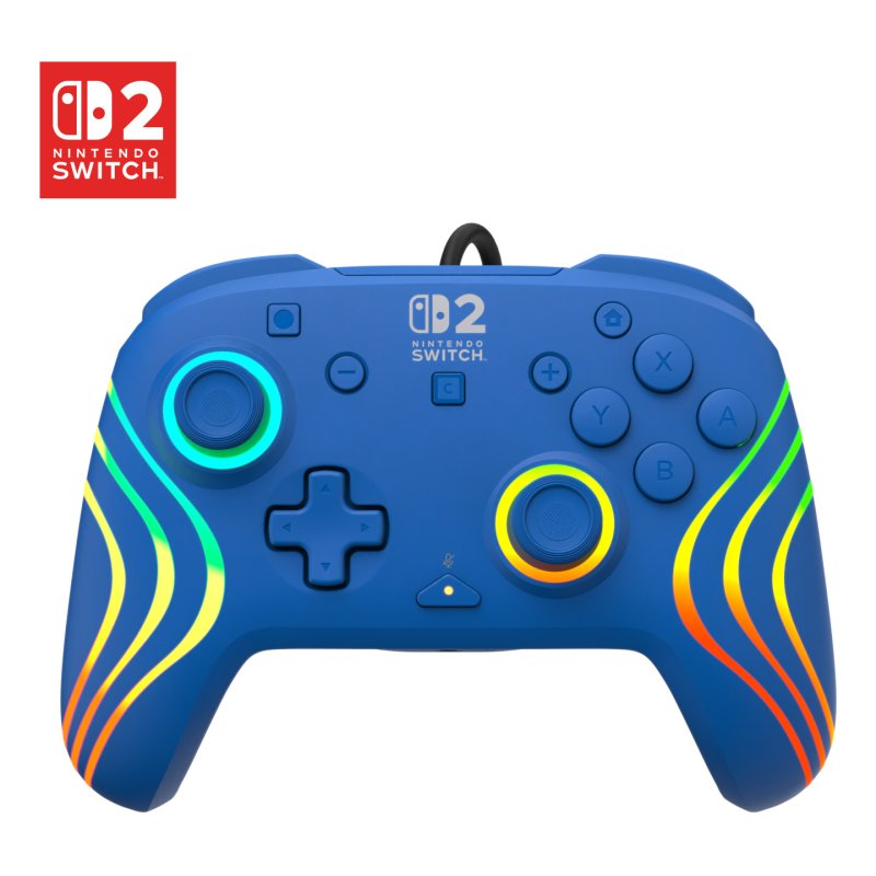 Turtle Beach - Manette filaire audio Afterglow Deluxe bleue pour Nintendo Switch 2, Switch et Switch modèle OLED