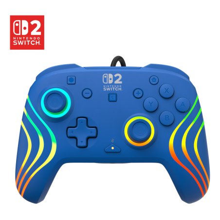 Turtle Beach Manette de gaming RGB filaire Afterglow Wave – Bleu pour Nintendo Switch 2
