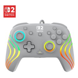 Turtle Beach Afterglow Wave Grey Wired RGB Gaming Controller. Officially Licensed for Nintendo Switch 2
