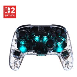 Turtle Beach - Manette sans fil audio Afterglow Deluxe transparente pour Nintendo Switch 2, Switch, Switch Lite et