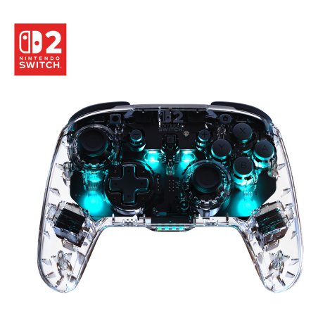 Turtle Beach Manette de gaming RGB sans fil Afterglow – Transparente pour Nintendo Switch 2