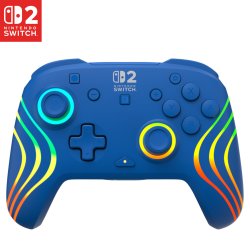 Turtle Beach - Manette sans fil audio Afterglow Wave Deluxe bleue pour Nintendo Switch 2, Switch, Switch Lite et