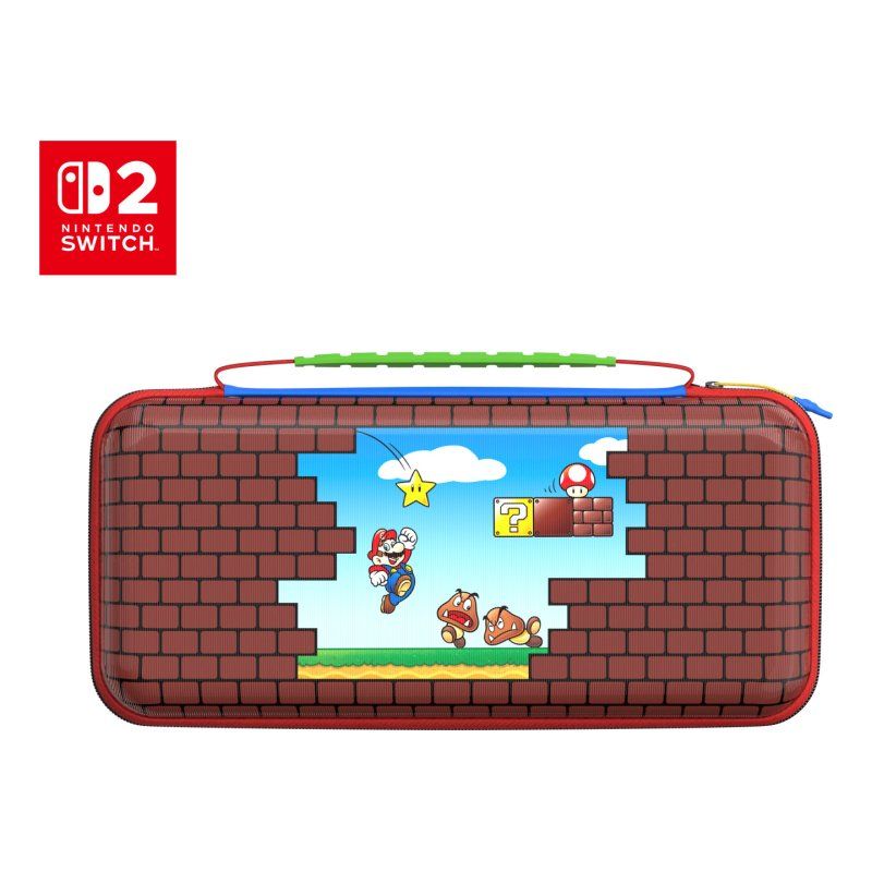 Turtle Beach - Étui de voyage PlayTrek Mario Bricks pour Nintendo Switch, Switch modèle OLED et Switch 2