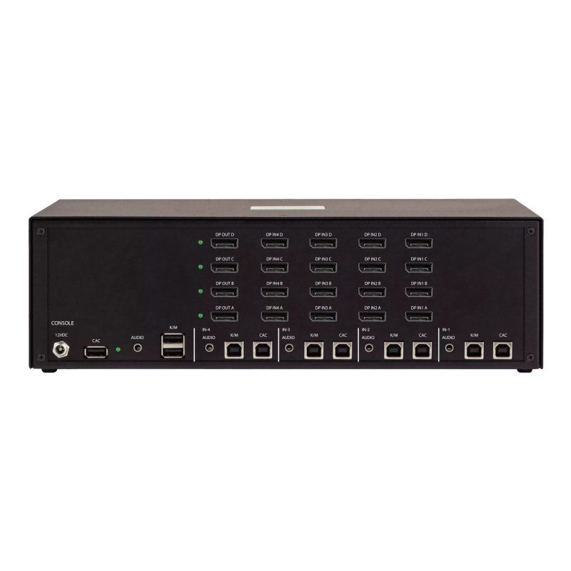 SWITCH KVM SECURISE A 4 PORTS POUR 4 ECRANS DP 4K 30 HZ