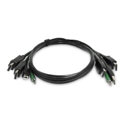StarTech.com 6ft (1.8m) Dual-DisplayPort KVM Cable, USB 2.0, 3.5mm Audio, Universally Compatible Combo Cable for KVM