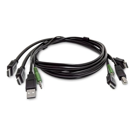 StarTech.com 10ft (3m) Dual-HDMI KVM Cable, USB 2.0, 3.5mm Audio, Universally Compatible Combo Cable for KVM Switches,