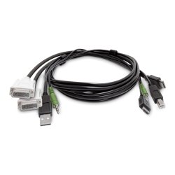 StarTech.com 6ft (1.8m) Dual-Display KVM Cable, 2x DVI to 2x HDMI, USB 2.0, 3.5mm, Universal Combo Cable for