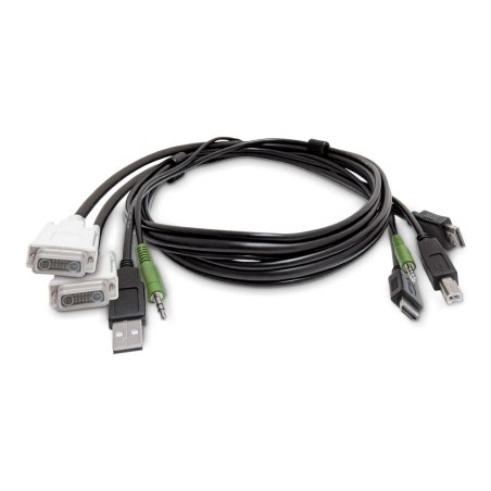 StarTech.com 6ft (1.8m) Dual-Display KVM Cable, 2x DVI to 2x HDMI, USB 2.0, 3.5mm, Universal Combo Cable for