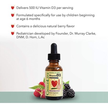 Childlife Vitamin D3 Mixed Berry Flavor 1 fl oz (29.6ml)