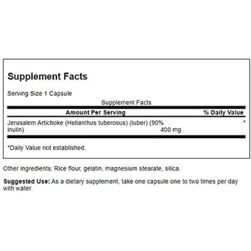 Swanson Prebiotic Jerusalem Artichoke - 90% Inulin 400 Mg 60 Caps 3 Pack